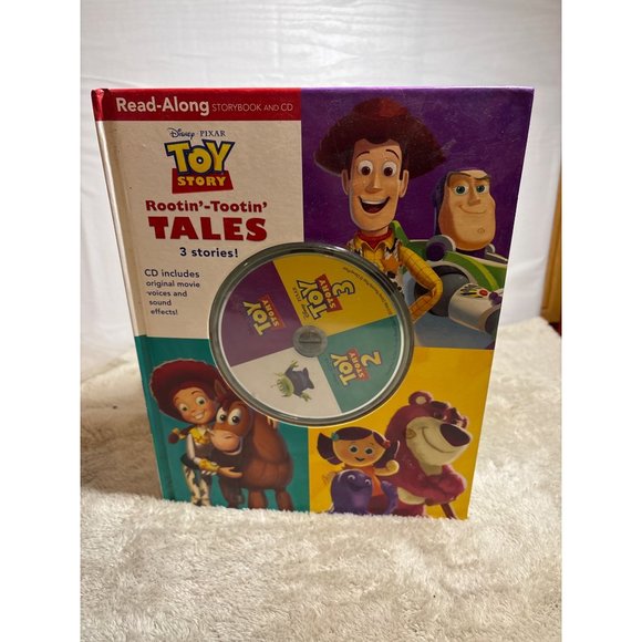 Disney Pixar Toy Story Read-Along Storybook & CD Rootin-Tootin Tales 3 Stories - Picture 1 of 9